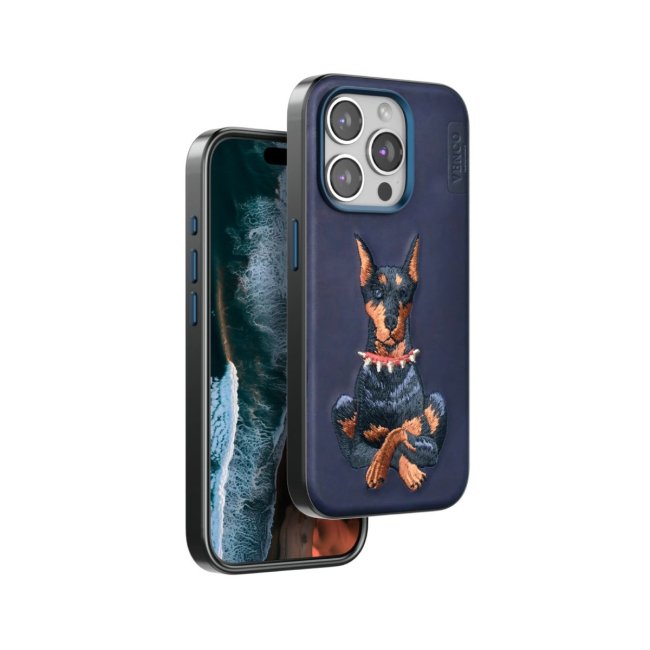 Venco İphone 15 Pro Perma Desenli Kapak - Lacivert