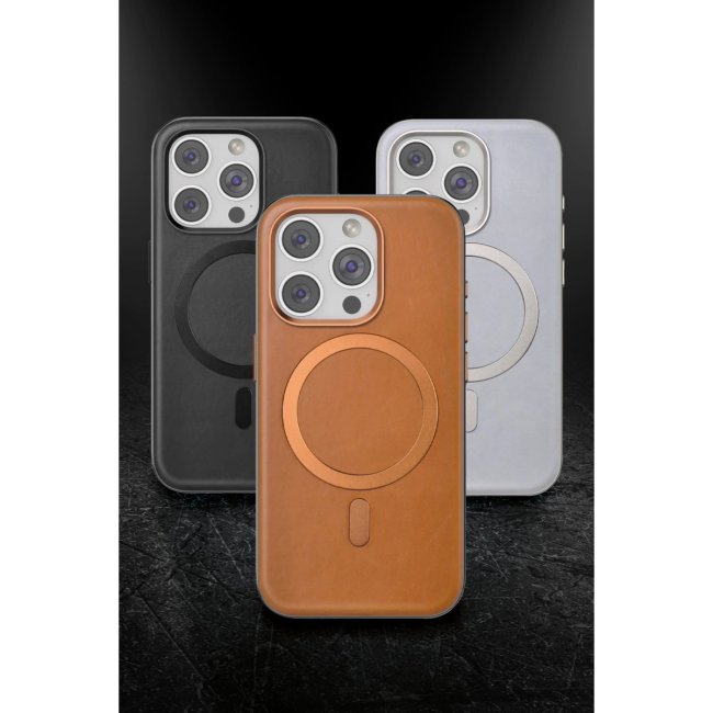 Venco İphone 16 Pro Max Puskas Magsafe Kapak - Açık Kahve