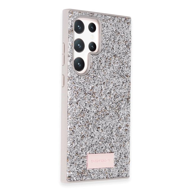 Onegif Samsung Galaxy S24 Ultra Bright Simli Kapak - Gümüş