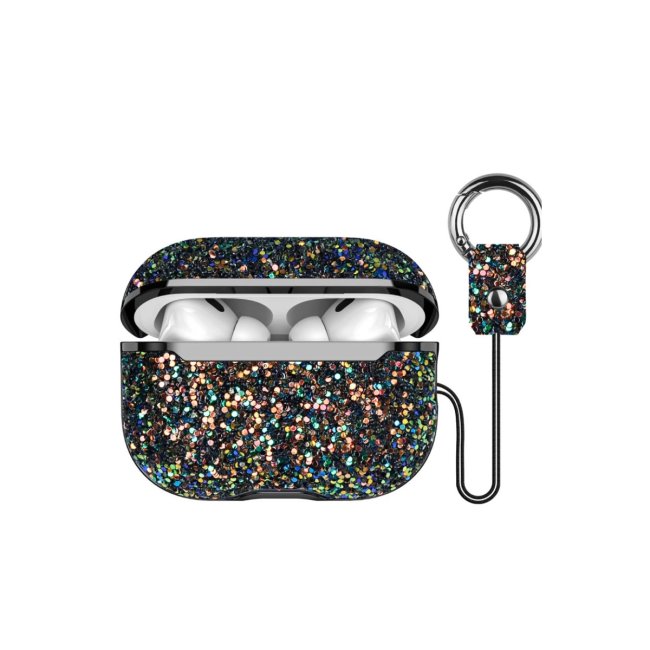 Onegif Airpods 2 (2.nesil) Bright Simli Airpods Kapak - Siyah