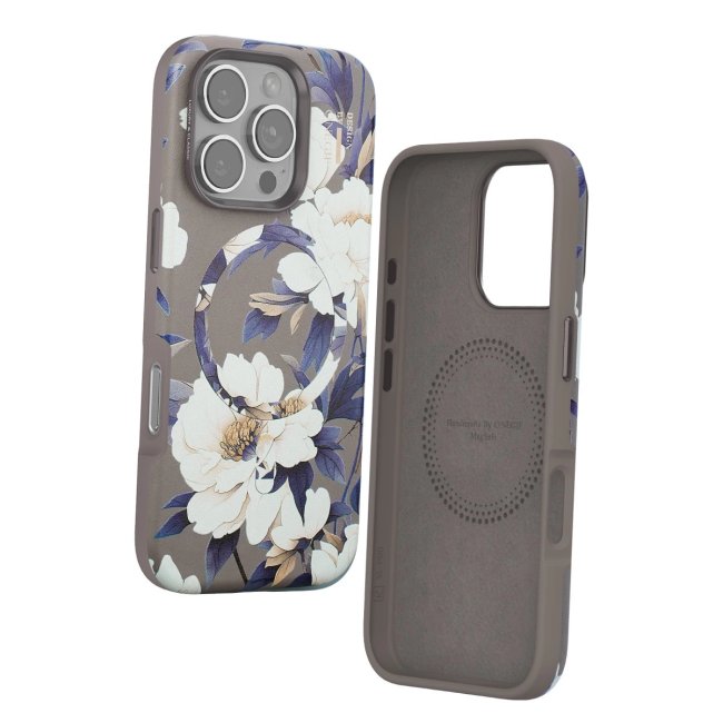 Onegif İphone 16 Pro Flower Series Magsafe Kapak - Gri