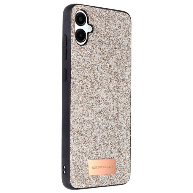 Onegif Samsung Galaxy A06 Bright Simli Kapak - Gold