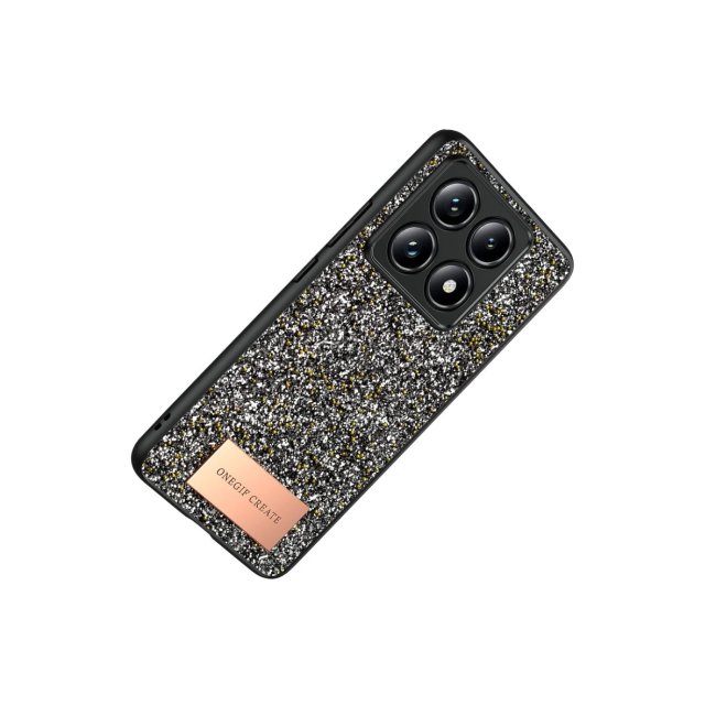 Onegif Xiaomi Mi 14t Pro Bright Simli Kapak - Gümüş