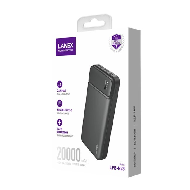 Lanex Lpb-n23 20.000 Mah Powerbank - Siyah