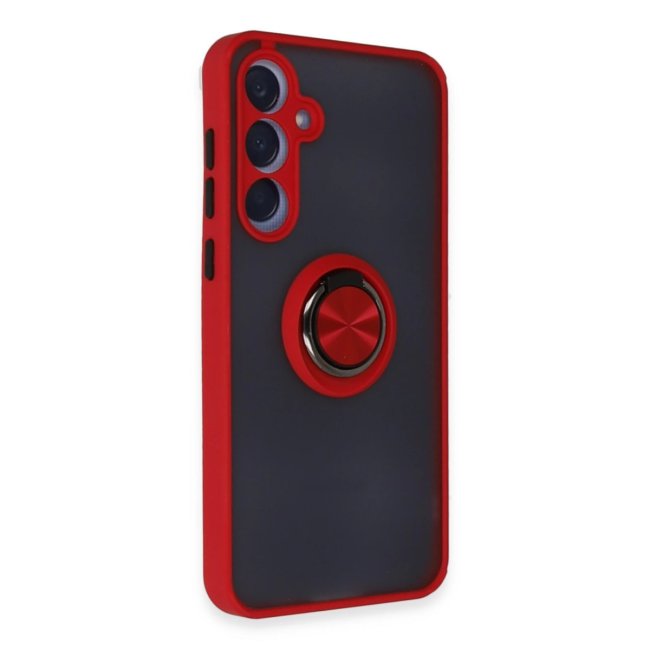 Samsung Galaxy A15 4g Kılıf Montreal Yüzüklü Silikon Kapak - Kırmızı