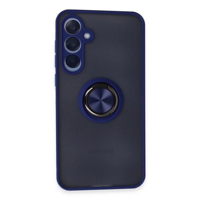Samsung Galaxy A15 4g Kılıf Montreal Yüzüklü Silikon Kapak - Lacivert