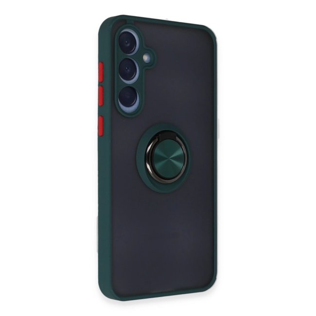 Samsung Galaxy A25 5g Kılıf Montreal Yüzüklü Silikon Kapak - Yeşil