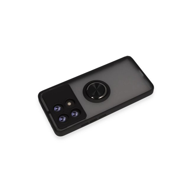 Xiaomi Poco X6 Pro Kılıf Montreal Yüzüklü Silikon Kapak - Siyah