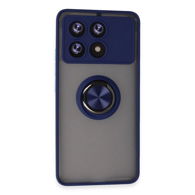 Xiaomi Poco X6 Pro Kılıf Montreal Yüzüklü Silikon Kapak - Lacivert