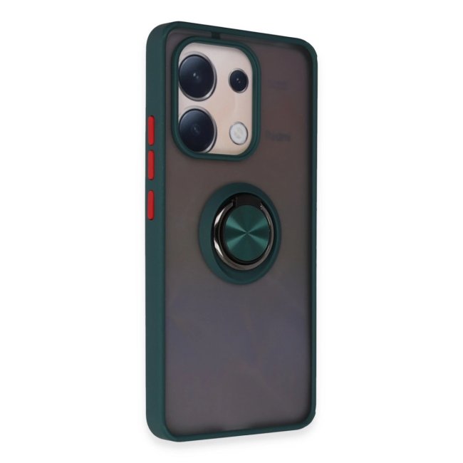 Xiaomi Redmi Note 13 4g Kılıf Montreal Yüzüklü Silikon Kapak - Yeşil