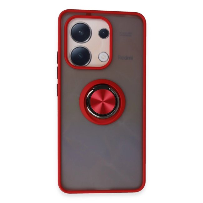Xiaomi Redmi Note 13 4g Kılıf Montreal Yüzüklü Silikon Kapak - Kırmızı