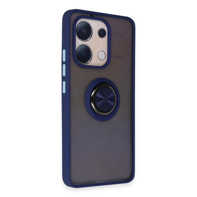 Xiaomi Redmi Note 13 4g Kılıf Montreal Yüzüklü Silikon Kapak - Lacivert