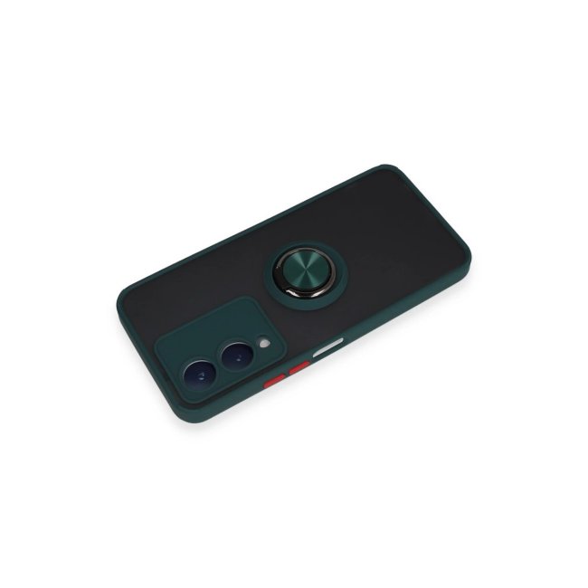 Vivo Y17s Kılıf Montreal Yüzüklü Silikon Kapak - Yeşil