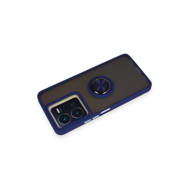 Vivo Y36 Kılıf Montreal Yüzüklü Silikon Kapak - Lacivert