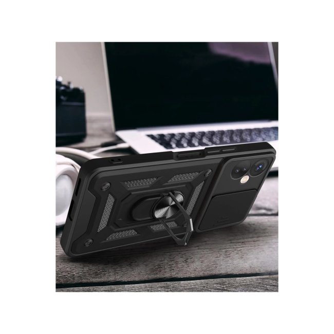 İnfinix Hot 40 Pro Kılıf Pars Lens Yüzüklü Silikon - Kırmızı