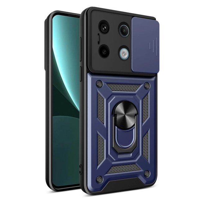 Xiaomi Poco X6 Pro Kılıf Pars Lens Yüzüklü Silikon - Lacivert