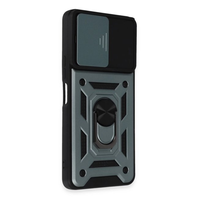 Vivo Y36 Kılıf Pars Lens Yüzüklü Silikon - Yeşil