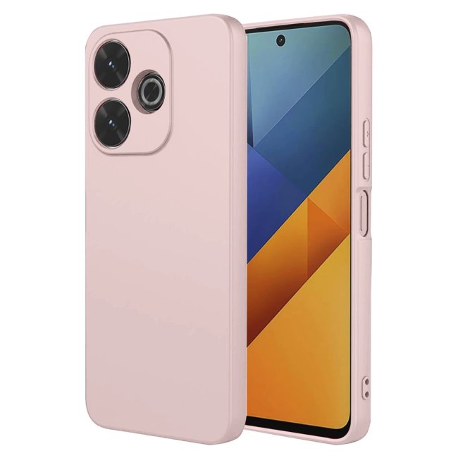 Xiaomi Redmi 13 4g Kılıf Nano İçi Kadife Silikon - Pudra