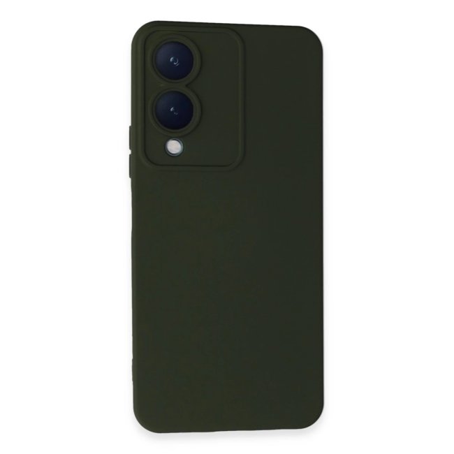 Vivo Y17s Kılıf Nano İçi Kadife Silikon - Koyu Yeşil