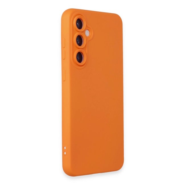 Samsung Galaxy S24 Kılıf Nano İçi Kadife Silikon - Turuncu