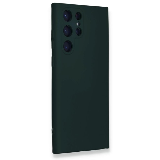 Samsung Galaxy S24 Ultra Kılıf Nano İçi Kadife Silikon - Koyu Yeşil