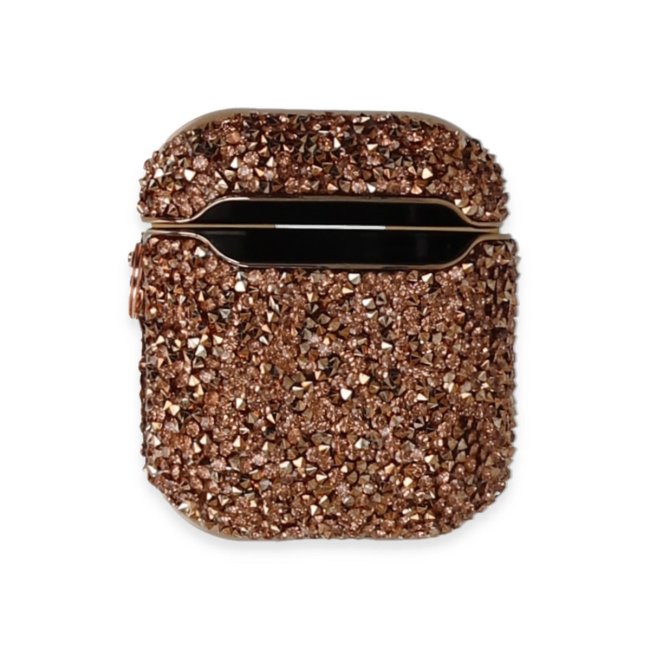 Airpods 2 (2.nesil) Mira Taşlı Kılıf - Rose Gold