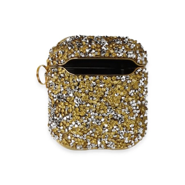 Airpods 2 (2.nesil) Mira Taşlı Kılıf - Gold