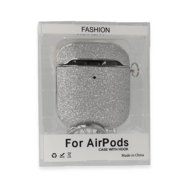 Airpods 2 (2.nesil) Spell Simli Kılıf - Gümüş