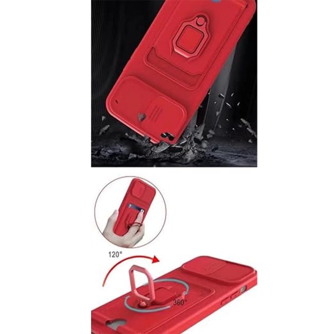 Xiaomi Redmi Note 13 Pro 5g Kılıf Zuma Kartvizitli Yüzüklü Silikon - Lila