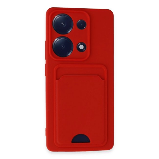 Xiaomi Redmi Note 13 Pro 4g Kılıf Kelvin Kartvizitli Silikon - Kırmızı