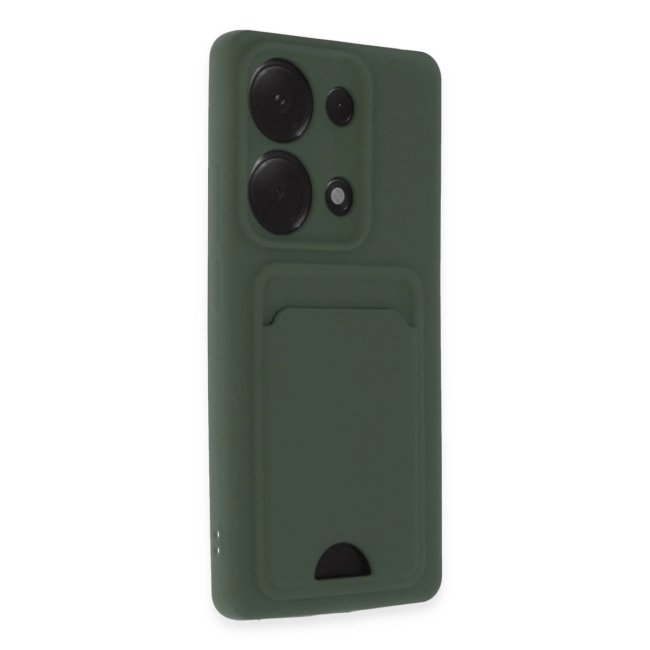 Xiaomi Redmi Note 13 Pro 4g Kılıf Kelvin Kartvizitli Silikon - Koyu Yeşil