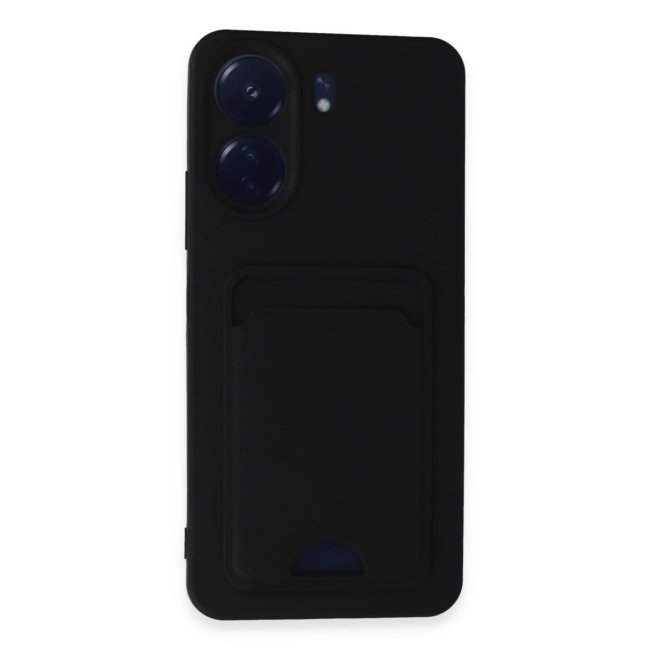 Xiaomi Redmi 13c Kılıf Kelvin Kartvizitli Silikon - Siyah