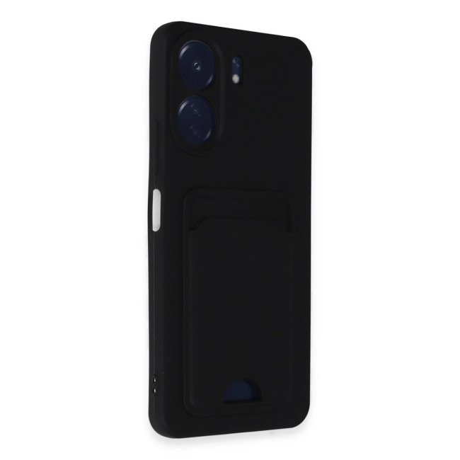 Xiaomi Redmi 13c Kılıf Kelvin Kartvizitli Silikon - Siyah