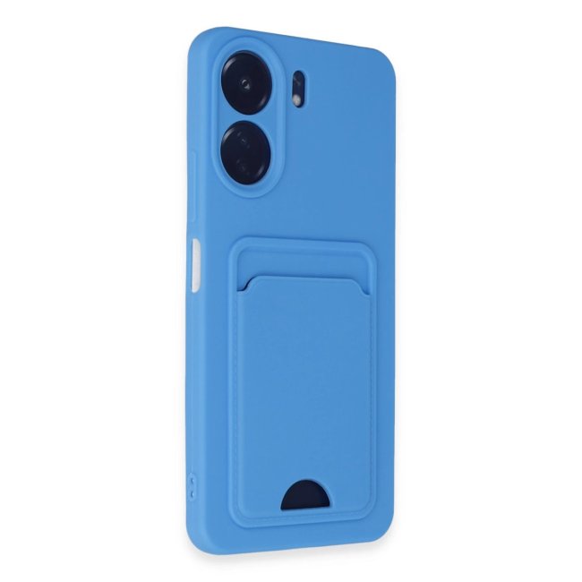 Xiaomi Redmi 13c Kılıf Kelvin Kartvizitli Silikon - Mavi