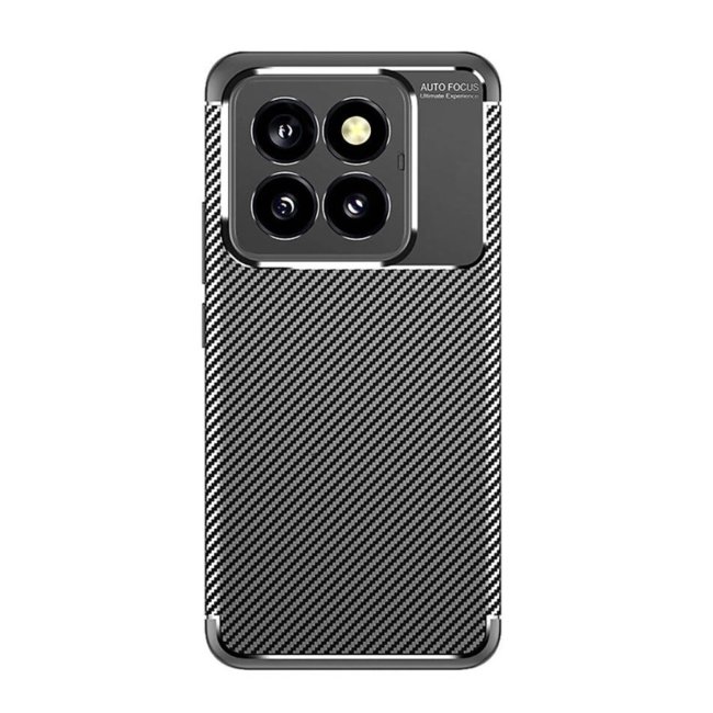 Xiaomi Mi 14t Pro Kılıf Auto Focus Karbon Kapak - Siyah