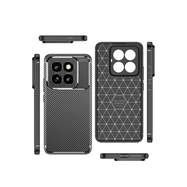 Xiaomi Mi 14t Pro Kılıf Auto Focus Karbon Kapak - Siyah