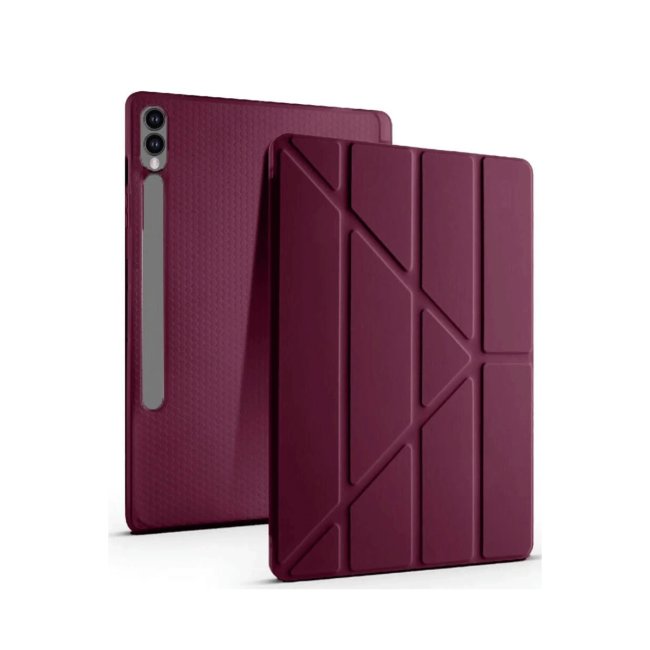 Samsung Galaxy X610 Tab S9 Fe Plus 12.4 Kılıf Kalemlikli Mars Tablet Kılıfı - Mürdüm