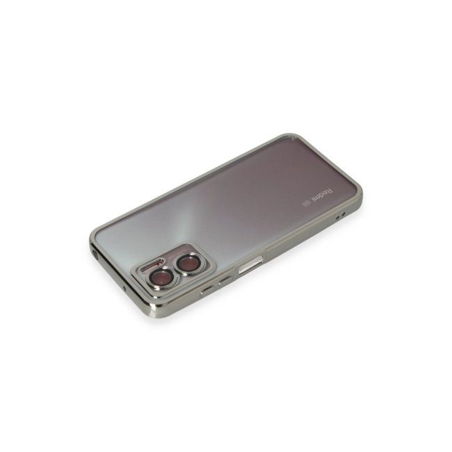 Xiaomi Redmi Note 11e Kılıf Razer Lensli Silikon - Gümüş