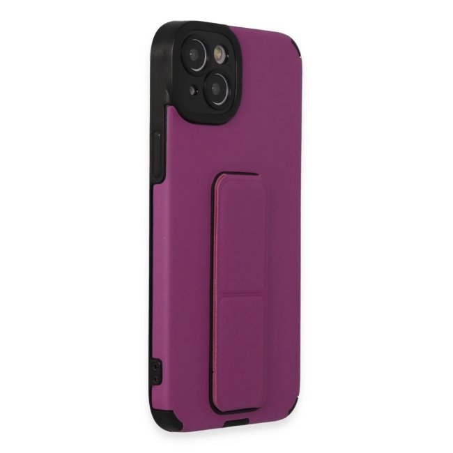 İphone 14 Plus Kılıf Mega Standlı Silikon - Mor