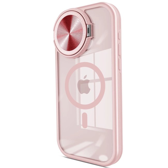 İphone 14 Pro Max Kılıf Teleskop Lens Magsafe Silikon Kapak - Pembe