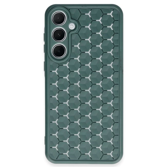 Samsung Galaxy A15 4g Kılıf Petek Silikon Kapak - Koyu Yeşil