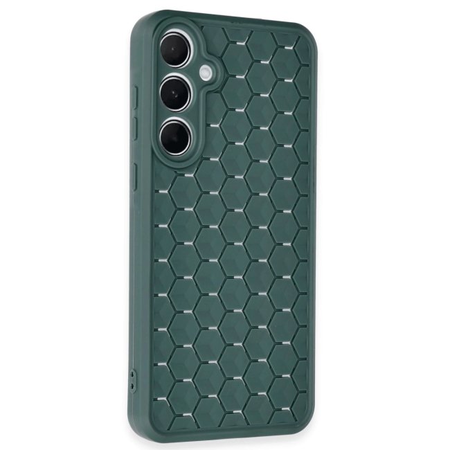 Samsung Galaxy A15 4g Kılıf Petek Silikon Kapak - Koyu Yeşil