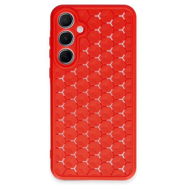 Samsung Galaxy A35 5g Kılıf Petek Silikon Kapak - Kırmızı