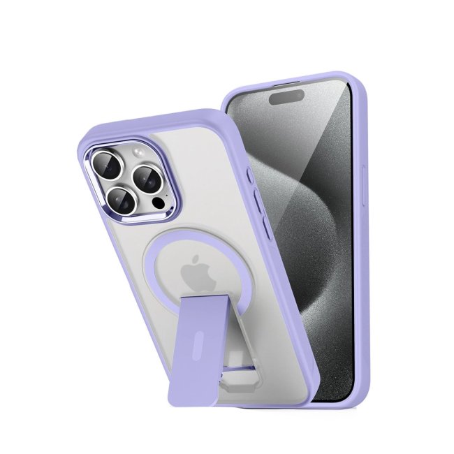 İphone 12 Tork Magsafe Standlı Kapak - Lila