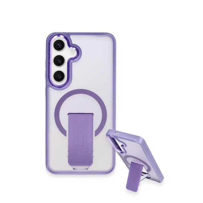 Samsung Galaxy S24 Tork Magsafe Standlı Kapak - Derin Mor