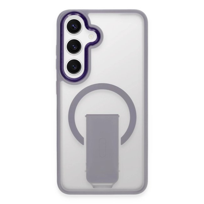 Samsung Galaxy S24 Tork Magsafe Standlı Kapak - Lila