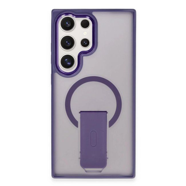 Samsung Galaxy S23 Ultra Tork Magsafe Standlı Kapak - Derin Mor