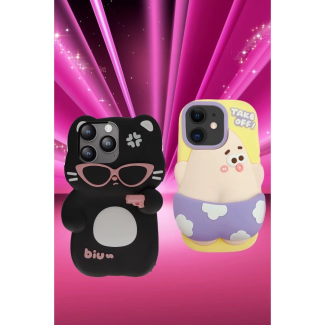 İphone 15 Pro Max Kılıf Poky Karakter Silikon Kapak - Desen 10