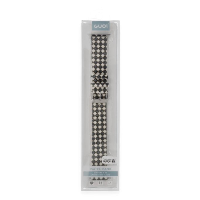 Apple Watch 38mm Karo Motif Kordon - Siyah