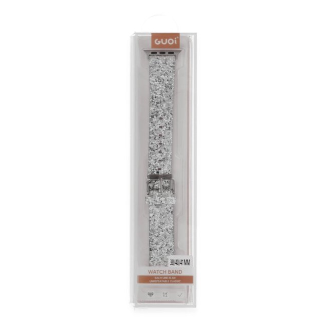 Apple Watch 42mm Ry Taşlı Kordon - Gümüş